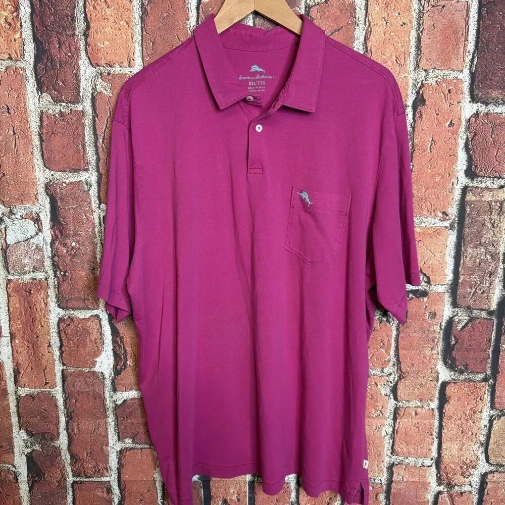 Tommy Bahama Emfielder Island Zone Supima Cotton Polo Pink Size 2XL